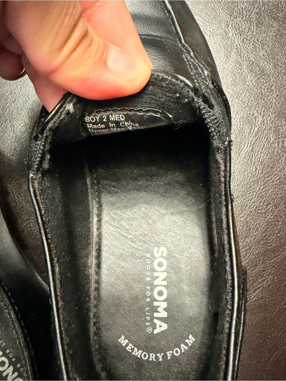 Sonoma Black Boy’s Memory Foam Slip-On Loafers